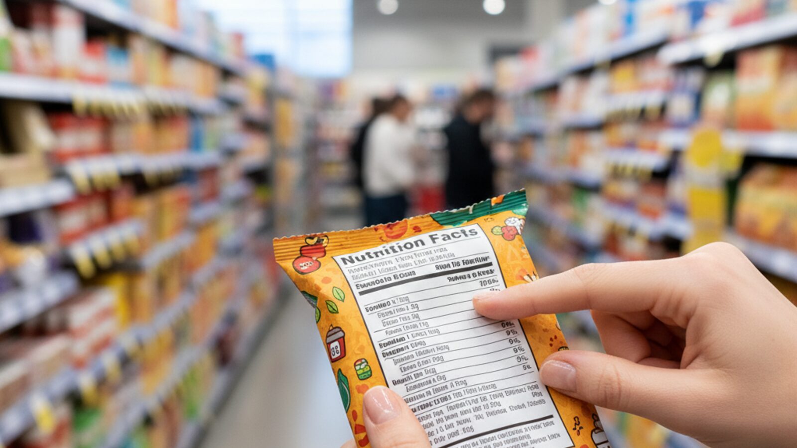 Confused person looking at a food label representing common nutrition mistakes