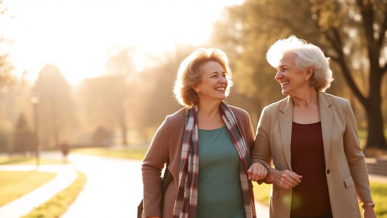 Women of different ages walking together representing hormonal health across life stages