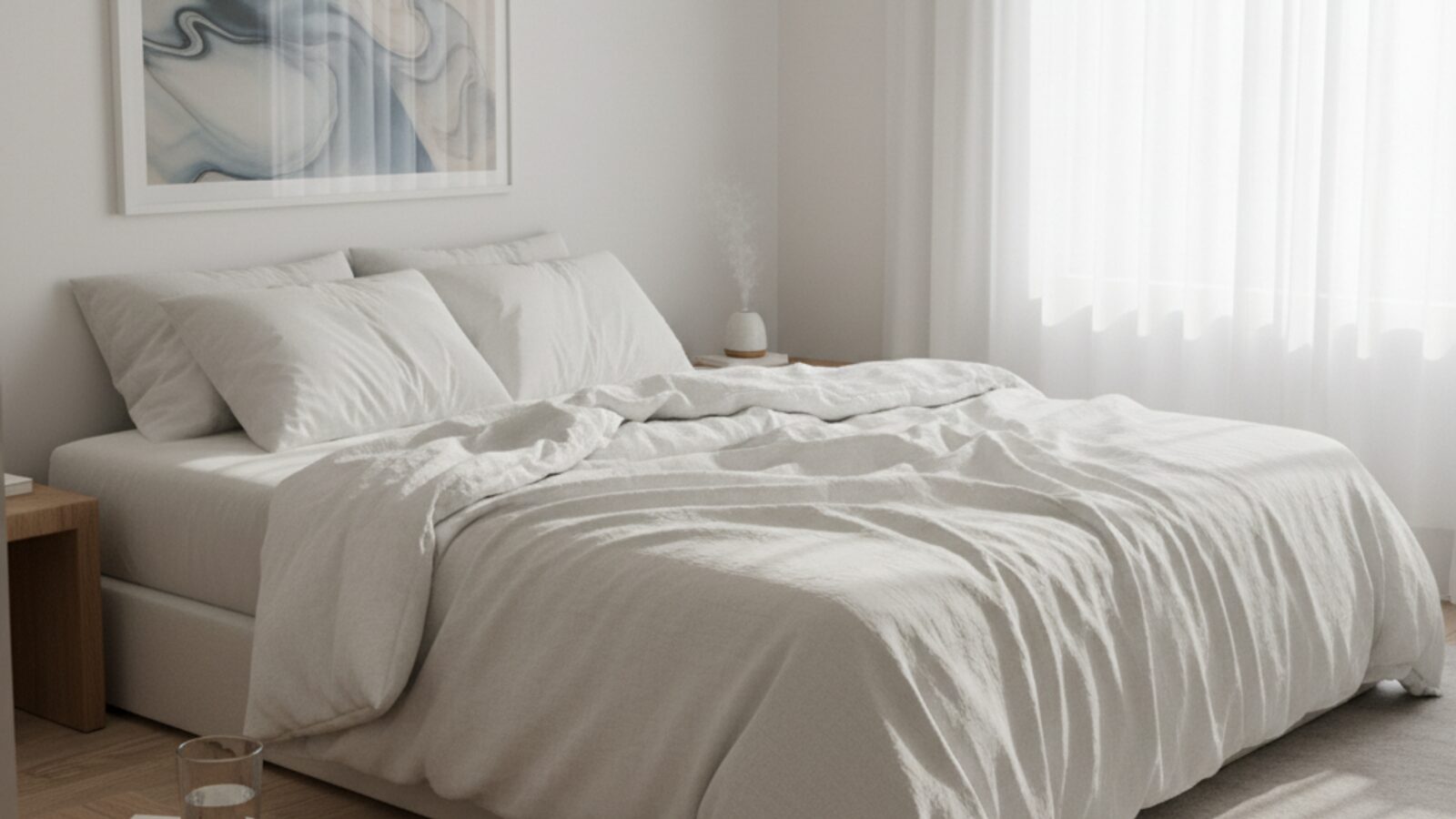 Cozy bedroom with morning light, representing quality sleep for weight loss