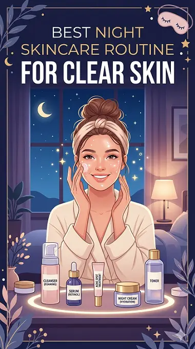 Best Night Skincare Routine for Clear Skin – Step-by-Step Guide Best Night Skincare Routine for Clear Skin (Complete Guide)