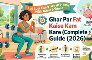Fat Loss Exercises At Home With Basic Science: Ghar Par Fat Kaise Kam Kare (Complete Guide 2026) HIIT fat burning workout routine home